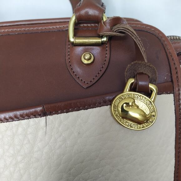 Dooney & Bourke Ivory Pebbled Leather Top Handle Satchel Bag - VTG Made in USA - Picture 7 of 16